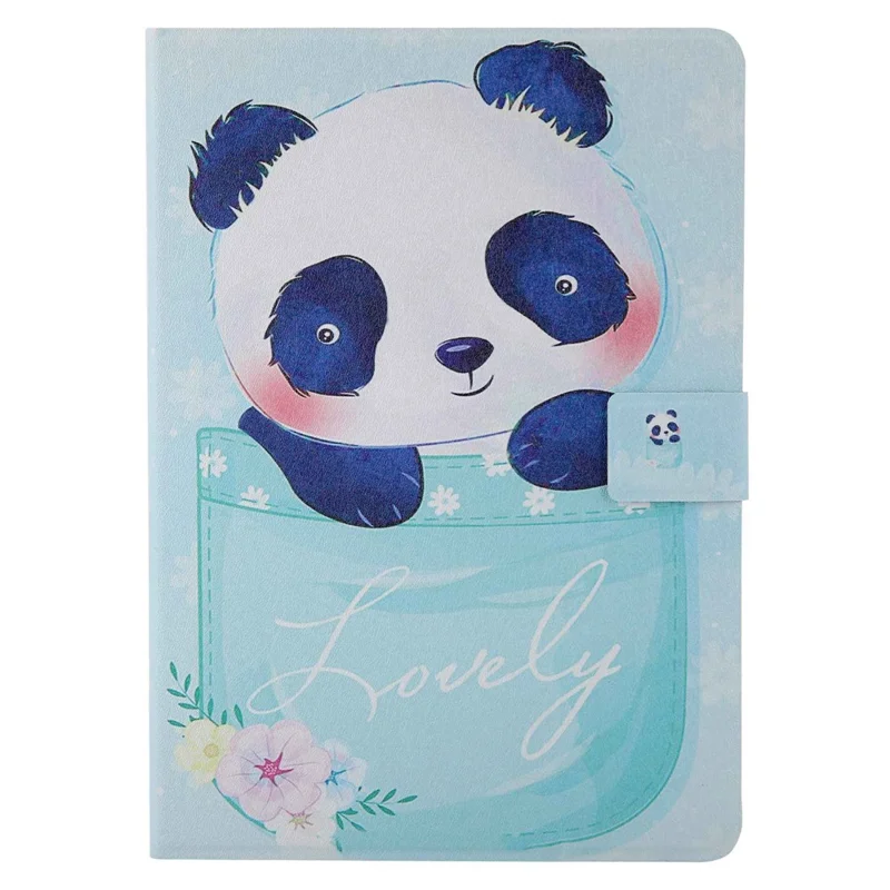 Mønstertrykt lærtablet med kortopbevaring til iPad 10,2 (2021)/(2020)/(2019)/iPad Air 10,5 tommer (2019)/iPad Pro 10,5 tommer (2017) - Panda