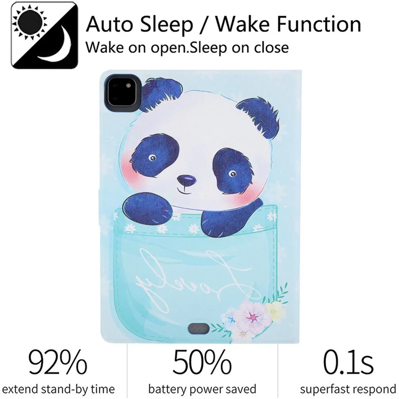 For iPad Air 11 (2025) / (2024) / Air (2020) (2022) / Pro 11 (2022) (2021) (2020) (2018)  Flip Leather Tablet Case - Panda