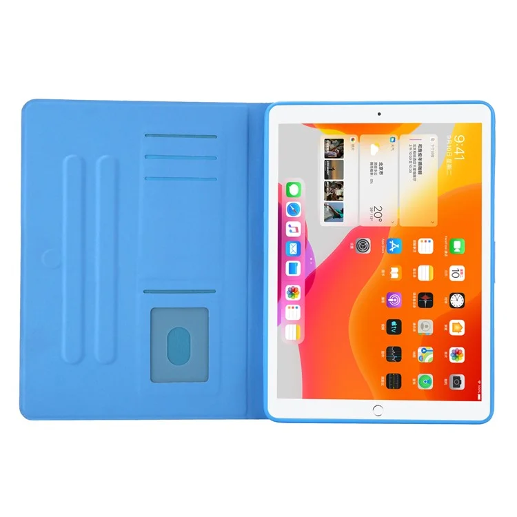 Patrofles D'impression Pour Cartes à Cartes Flip Cuir Tablet Case Pour Ipad Air (2020) / Air (2022) / Pro 11-pouces (2020) (2018) - Bleu Vert