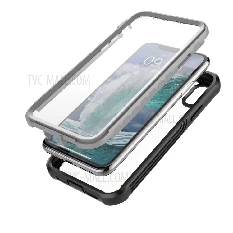 Protection Complète Du Corps Coque De Protection Dure PC Films Écran Intégré PET Pour IPhone XS / X