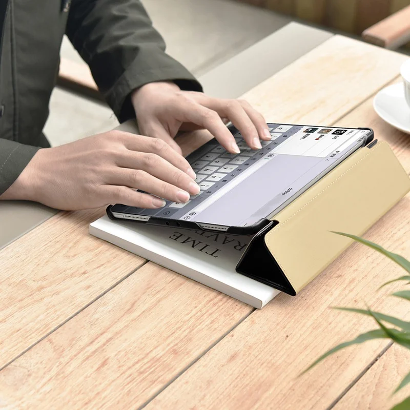 ICARER for iPad Air 11 (2026) / (2025) / (2024) / Pro 11-inch (2022) / (2021) / (2020) / (2018) Retro Tri-Fold Genuine Leather Smart Case Cover - Black