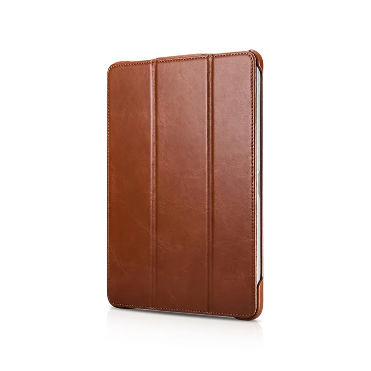 ICARER for iPad Air 11 (2025) / (2024) / Pro 11-inch (2022) / (2021) / (2020) / (2018) Retro Tri-Fold Genuine Leather Smart Case Cover - Brown
