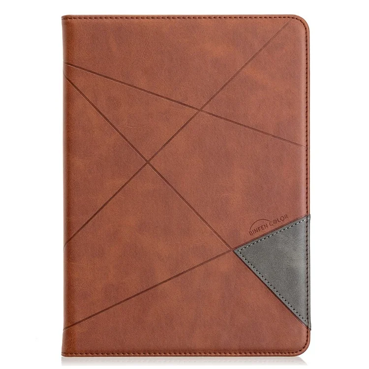 Geometric Pattern Stand Leather Smart Case for iPad Air 2/Air (2013)/iPad 9.7-inch (2018)/(2017)/Pro 9.7 inch (2016) - Brown