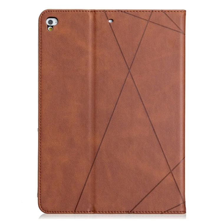 Geometric Pattern Stand Leather Smart Case for iPad Air 2/Air (2013)/iPad 9.7-inch (2018)/(2017)/Pro 9.7 inch (2016) - Brown