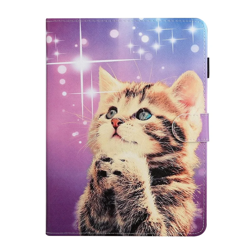 Pattern Printing PU Leather Card Holder Stand Tablet Cover for iPad 10.2 (2021)/(2020)/(2019) / iPad Air 10.5-inch (2019) - Cat