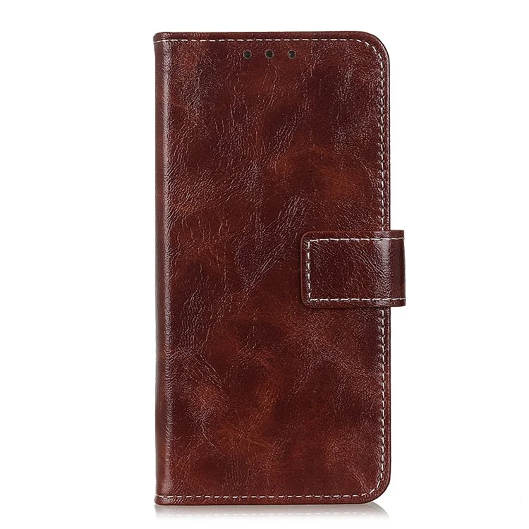 Crazy Horse Skin Leather Unique Case per iPhone 12 mini - Marrone