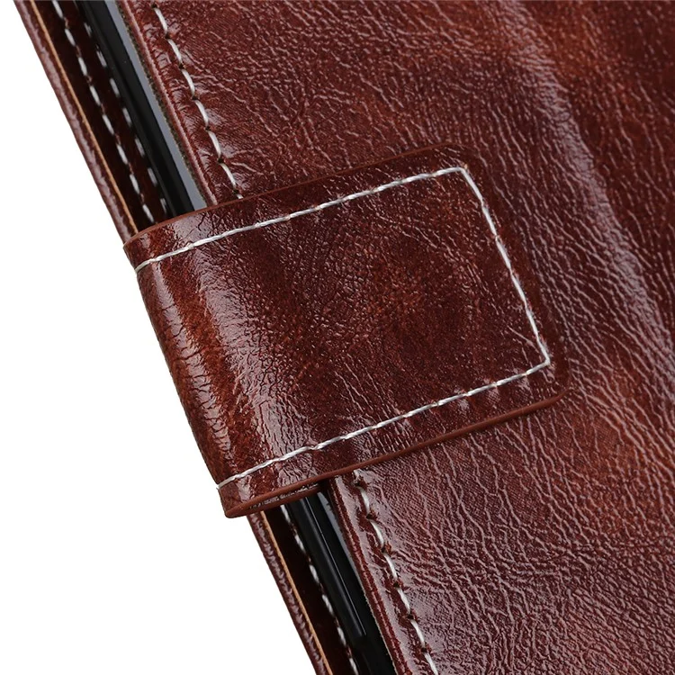 Crazy Horse Skin Leather Caso Exclusivo Para Iphone 12 Mini - Castanho