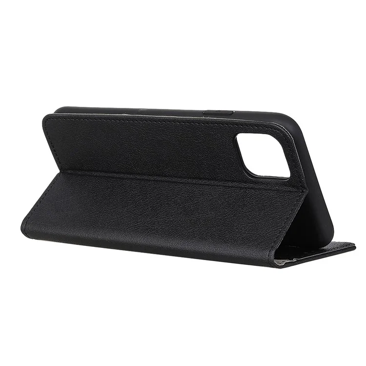 Concha de cuero con ranuras de tarjeta para iPhone 12 Mini - Negro