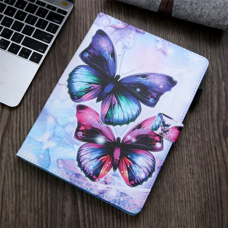 Pattern Printing Stand Leather Card Slots Tablet Cover for iPad 10.2 (2021)/(2020)/(2019)/Air 10.5 inch (2019) - Butterfly