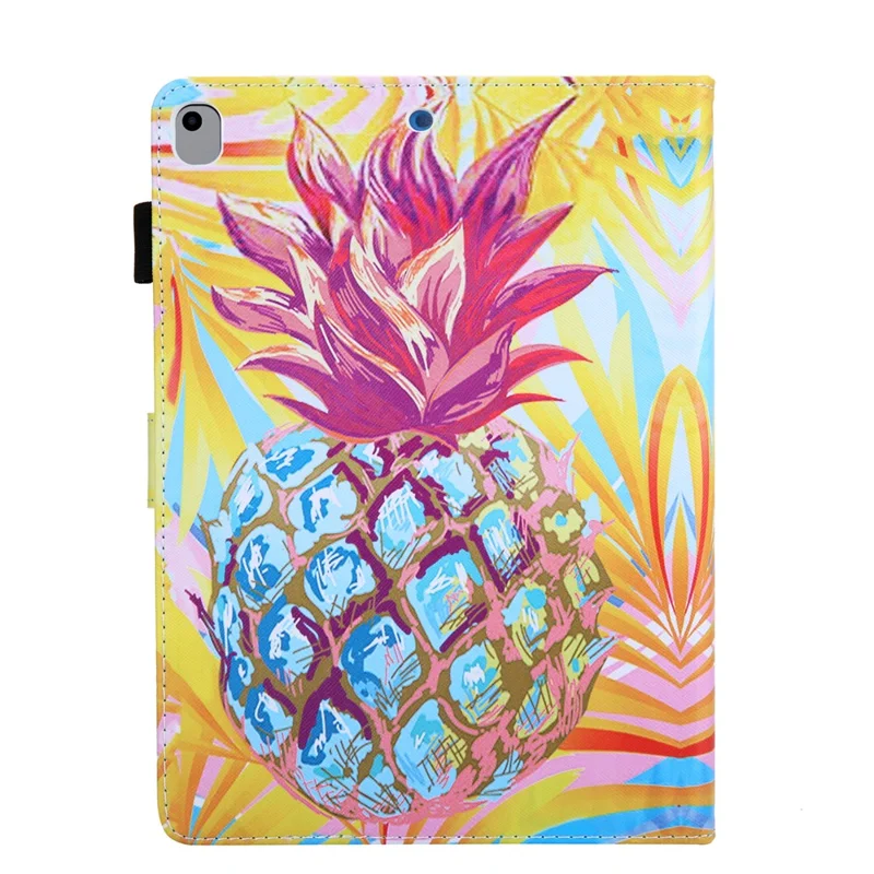 Pattern Printing Stand Leather Card Slots Tablet Cover for iPad 10.2 (2021)/(2020)/(2019)/Air 10.5 inch (2019) - Pineapple
