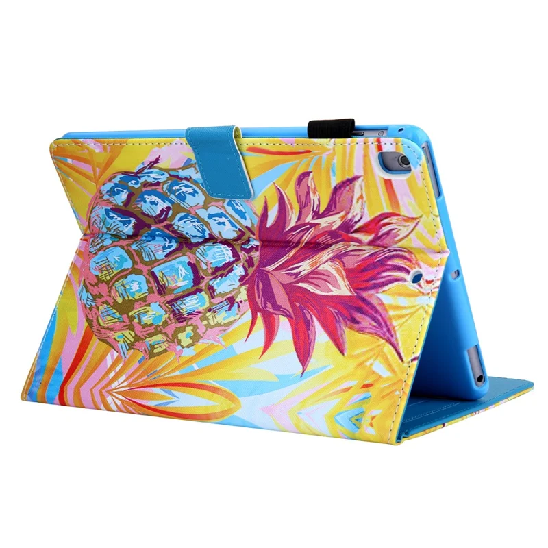 Pattern Printing Stand Leather Card Slots Tablet Cover for iPad 10.2 (2021)/(2020)/(2019)/Air 10.5 inch (2019) - Pineapple