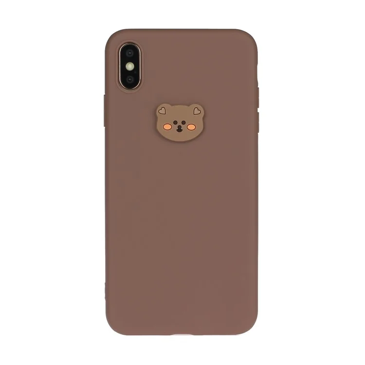 Animal Logo Decor TPU Stylish Cover for iPhone XS Max 6.5 inch - Bear Head