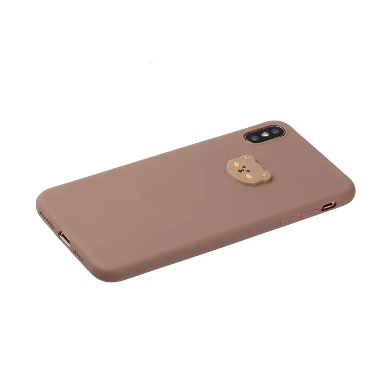 Decoración Del Logotipo de Animales TPU Tape Elegante Para Iphone XS Max 6.5 Pulgadas - Cabeza de Oso