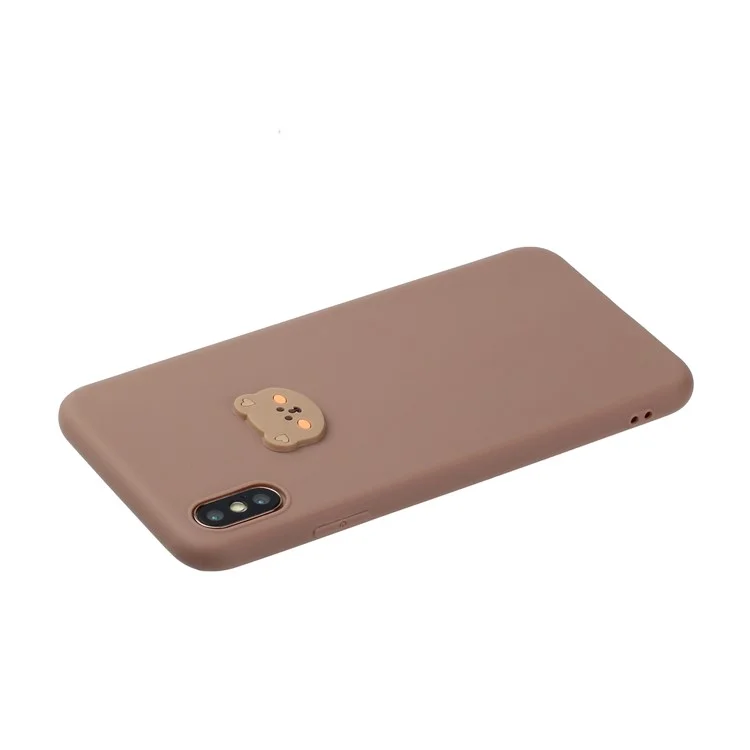 Animal Logo Decor TPU Stylish Cover for iPhone XS Max 6.5 inch - Bear Head