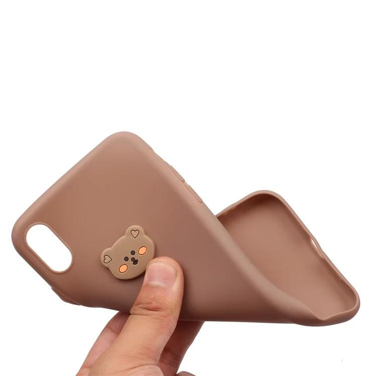 Decoração de Logotipo de Animal TPU Cover Elegante Para Iphone XS Max 6,5 Polegadas - Urso Cabeça