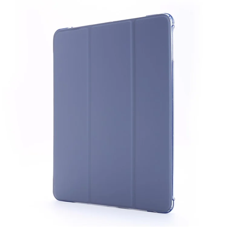 Shockproof Anti-scratch Anti-dust Tri-fold Stand Leather Tablet Case with Pen Slot for iPad 9.7-inch (2018) - Purple