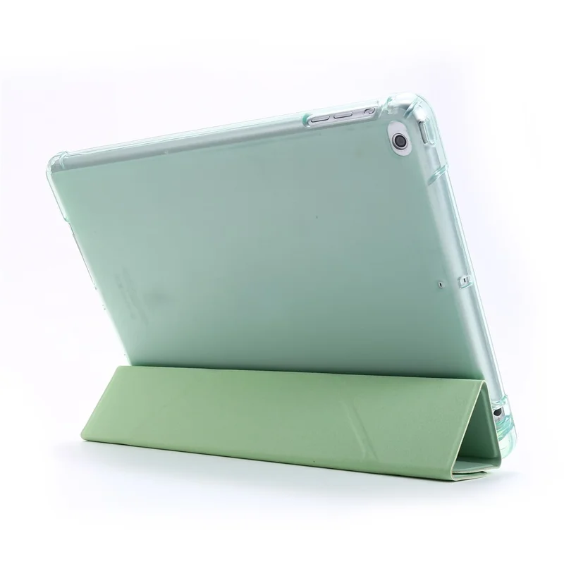 Deformable Stand Leather Smart Tablet Case for iPad 9.7-inch (2018) - Light Green