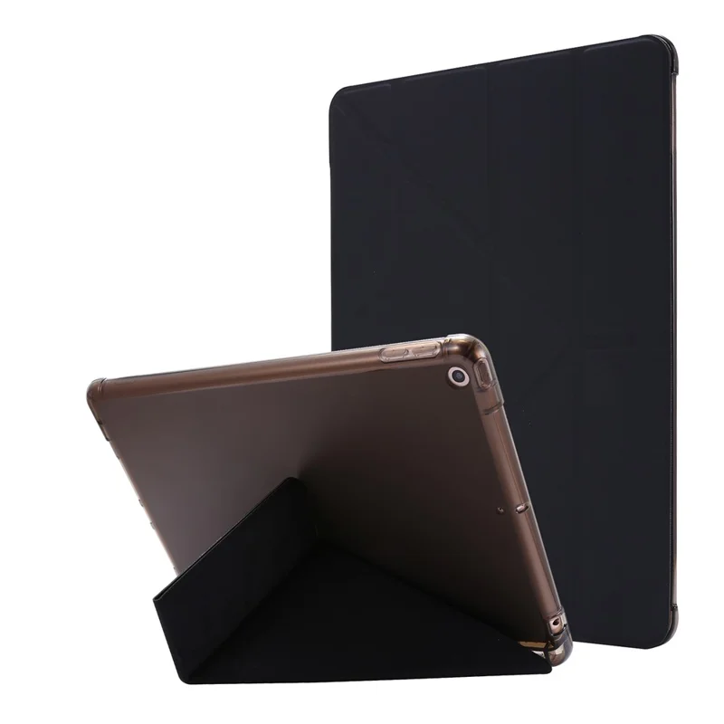 Deformable Stand Leather Smart Tablet Shell for iPad 10.2 (2021)/(2020)/(2019) - Black