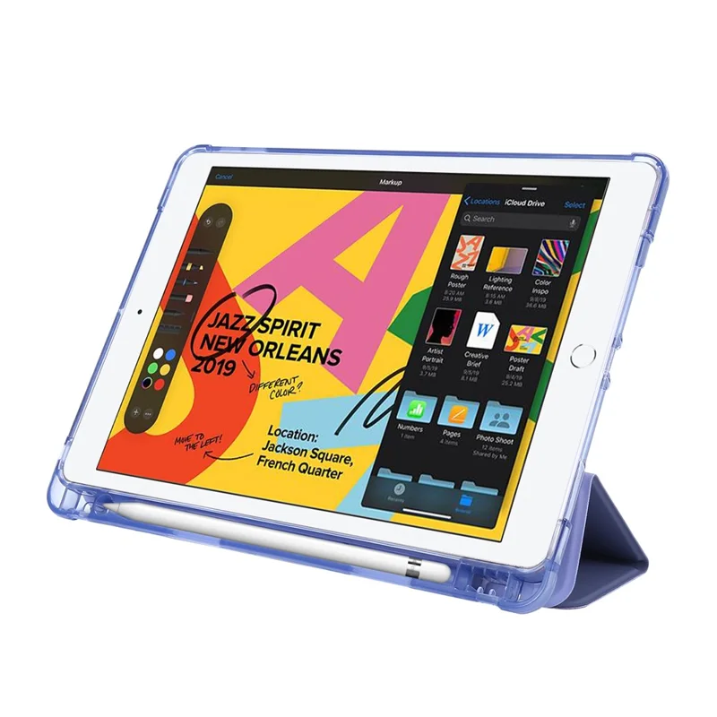 Deformable Stand Leather Smart Tablet Shell for iPad 10.2 (2021)/(2020)/(2019) - Purple