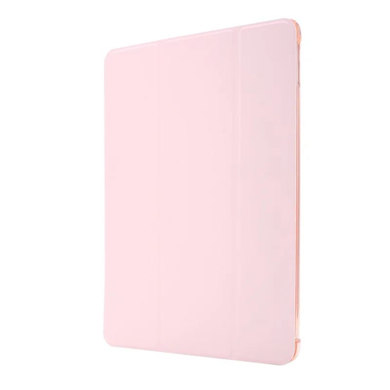 Tri-fold Stand Leather Tablet Shell with Pen Slot for iPad 10.2 (2021)/(2020)/(2019) - Pink