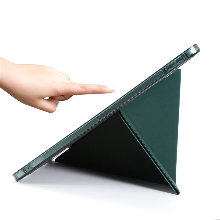 Étui de protection intelligent en cuir déformable pour iPad Pro 12,9 (2022) / (2021) / (2020) / (2018) - Vert foncé