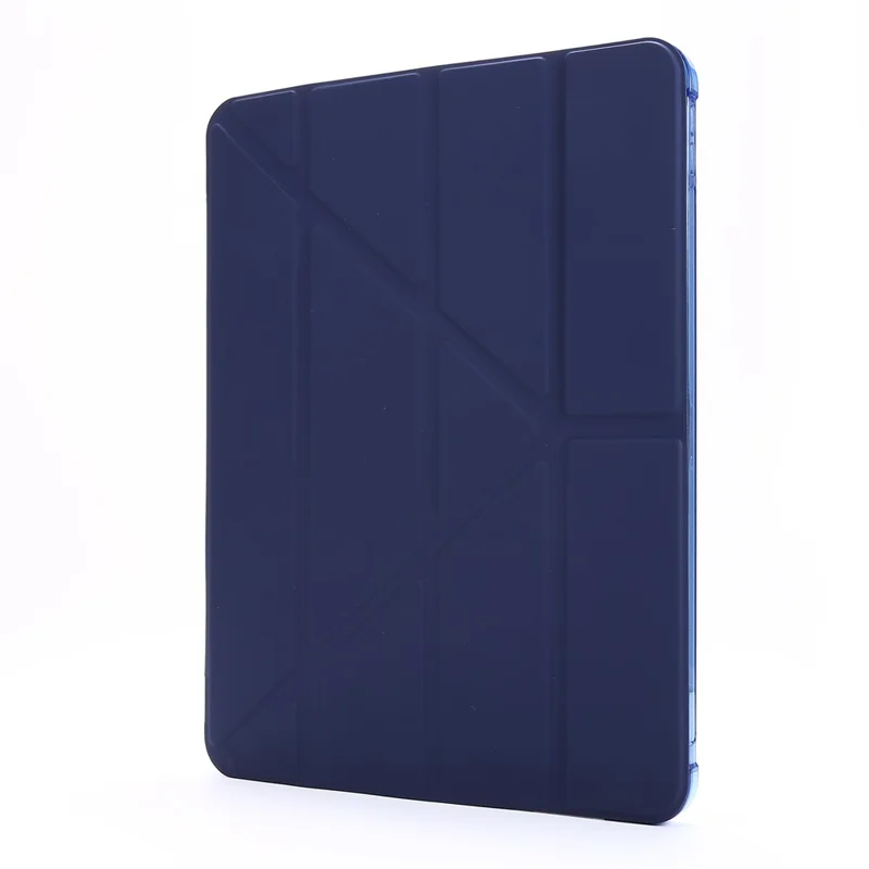 Caixa De Proteção Inteligente De Couro De Couro Deformável Para Ipad Pro 12.9-inch (2020) / (2018) - Azul Escuro