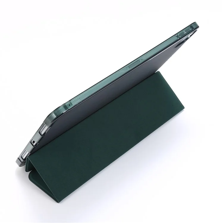 Custodia Protettiva Per Tablet In Pelle TRI-PIONT Con Slot A Penna Per IPad Pro 12.9-pollici (2020) / (2018) - Verde Scuro