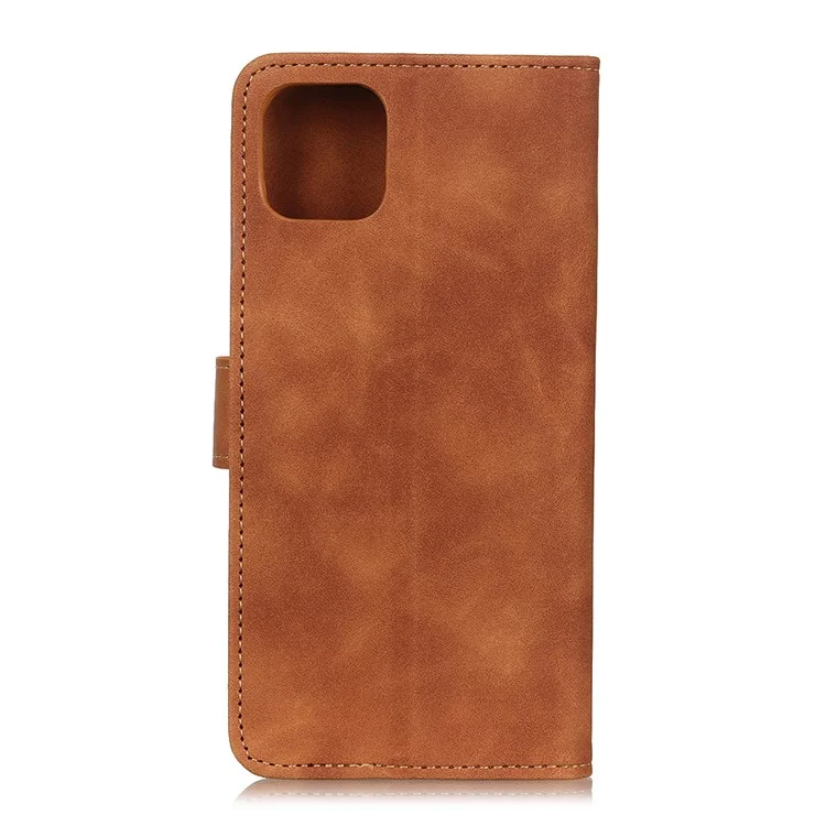 Shel de Téléphone Mobile de Portefeuille en Cuir Rétro Khazneh Pour Iphone 12 Pro / 12 - Brun