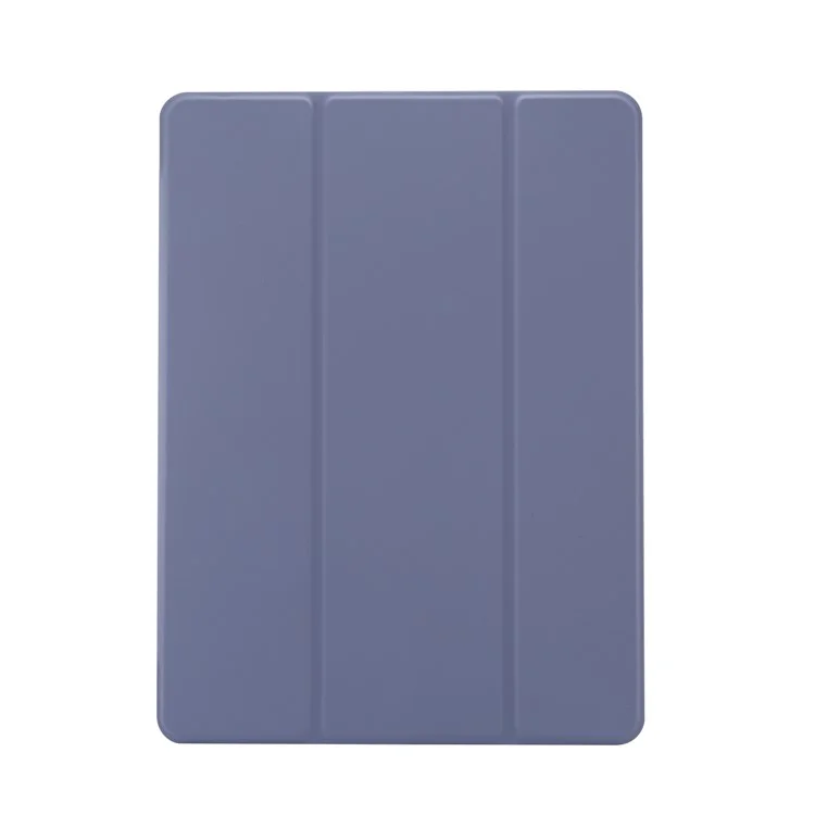 Skin Feel Tri-fold Stand Shockproof Leather Smart Case with Pen Slot for iPad 10.2 (2021)/(2020)/(2019) - Purple