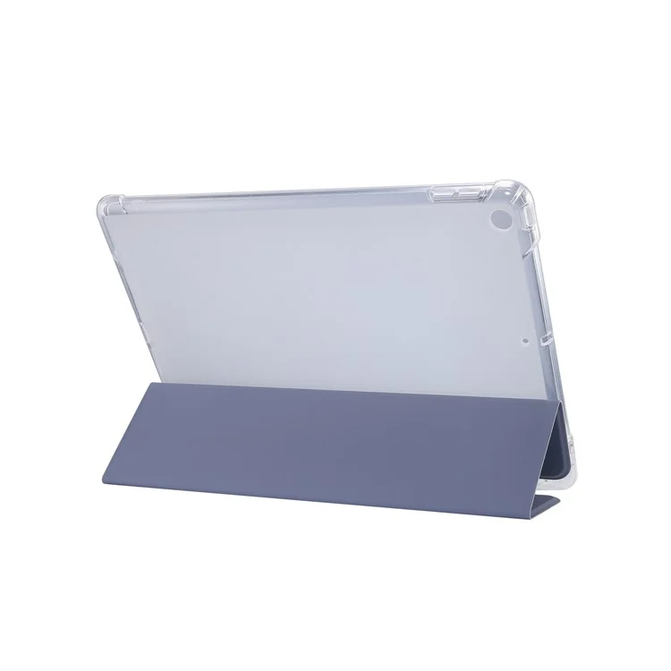 Skin Feel Tri-fold Stand Shock Affroed Leather Case Con Slot a Penna Per Ipad 10.2 (2021)/(2020)/(2019) - Viola