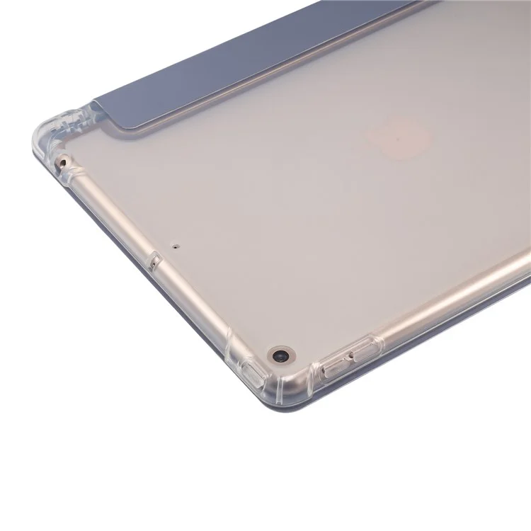 Skin Feel Tri-fold Stand Stand à Prova de Choque Caso Inteligente Com Caneta Para Ipad 10.2 (2021)/(2020)/(2019) - Roxo