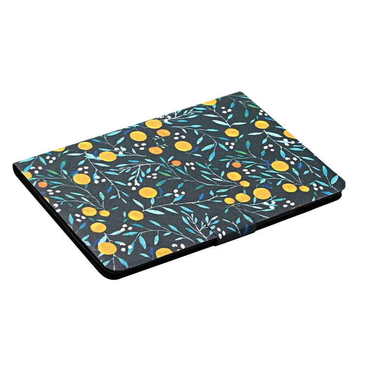 Flower Pattern Printing Card Holder Stand Tablet Cover Case for iPad 10.2 (2021)/(2020)/(2019)/Pro 10.5-inch (2017)/Air 10.5 inch (2019) - Orange