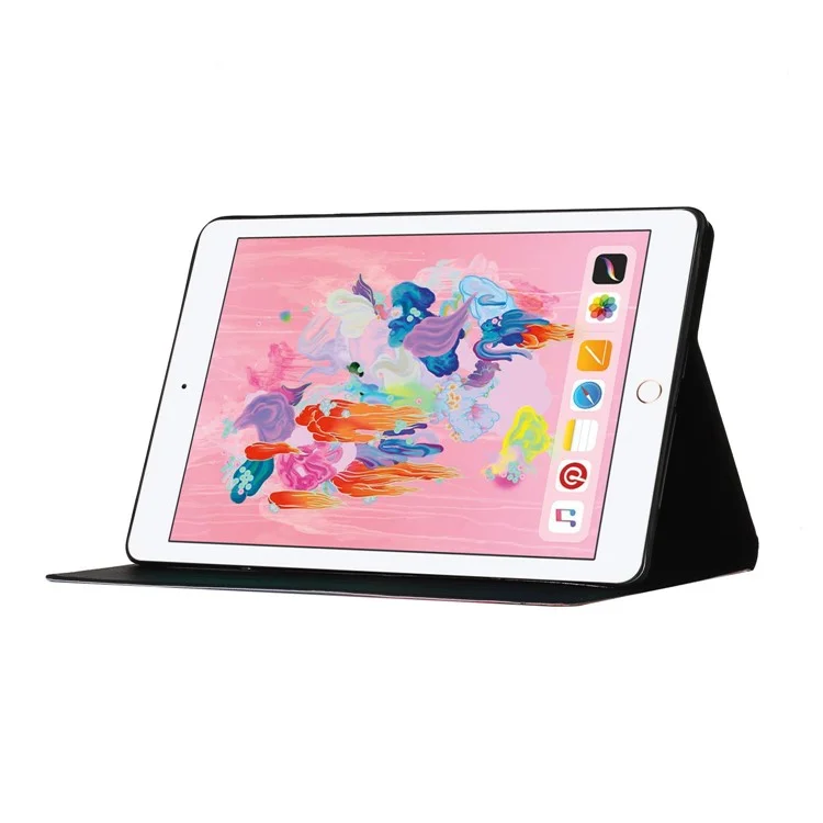 Blumenmuster-druckkartenhalter-tablettenabdeckungsfall Für Ipad 10.2 (2021)/(2020)/(2019)/Pro 10.5 Zoll (2017)/Air 10.5 Zoll (2019) - Orange