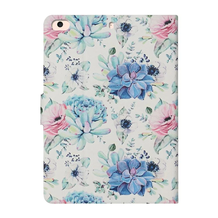 Flower Pattern Printing Card Holder Stand Tablet Shell for iPad mini (2019) 7.9 inch/4/3/2/1 - Blue Flower