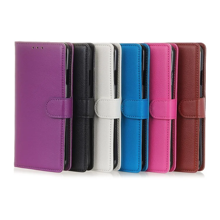 Pour iPhone 12 Pro/12 Anti-poussière Choc-résistant Texture de Peau de Litchi Portefeuille en Cuir Support Étui de Protection - Noir