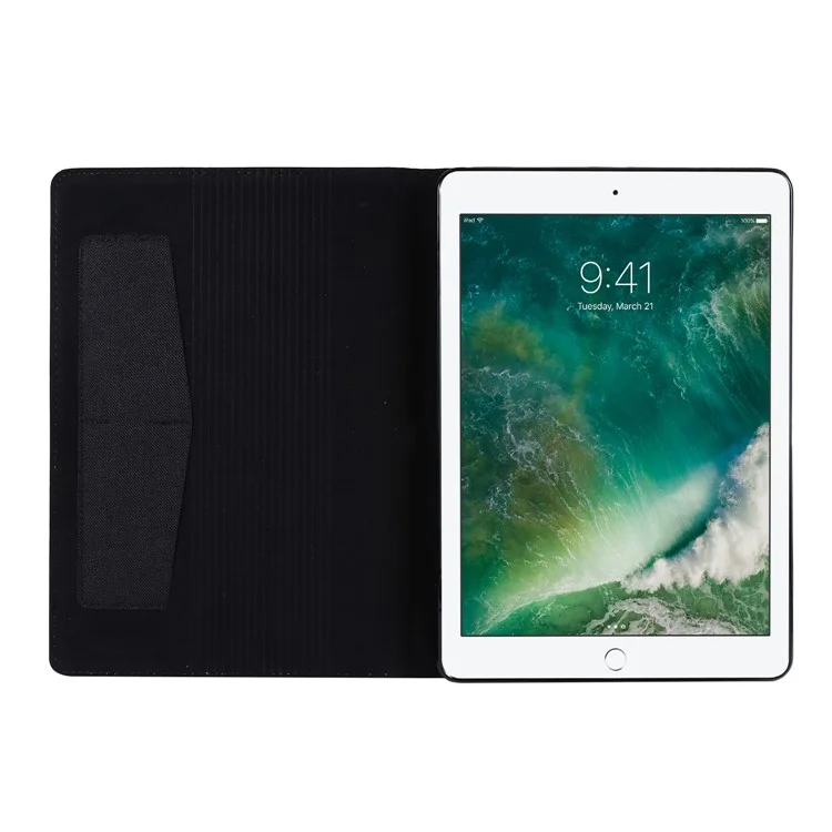 Slot di Schede Texture in Tessuto in Pelle Flip Case Per Ipad 10.2 (2021)/(2020)/(2019) - Nero