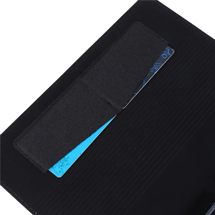 Slot di Schede Texture in Tessuto in Pelle Flip Case Per Ipad 10.2 (2021)/(2020)/(2019) - Nero