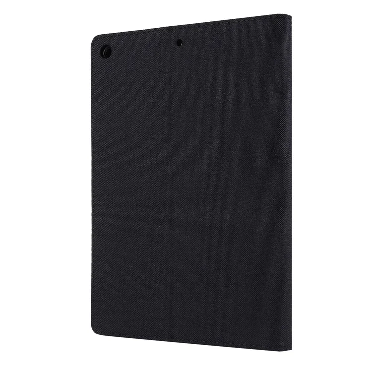 Slot di Schede Texture in Tessuto in Pelle Flip Case Per Ipad 10.2 (2021)/(2020)/(2019) - Nero