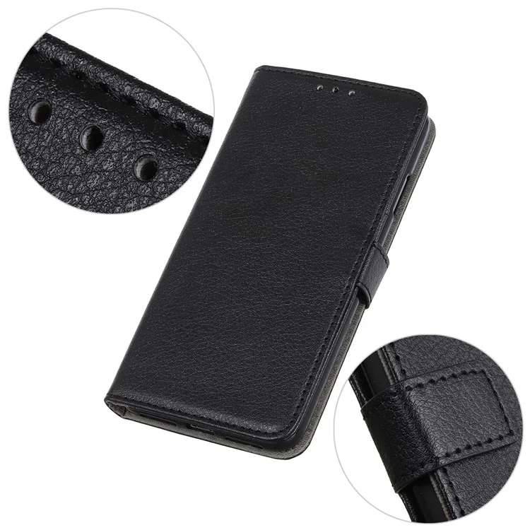 Casca de Couro Magnético da Pele Litchi Para Iphone 12 Pro/12 - Preto