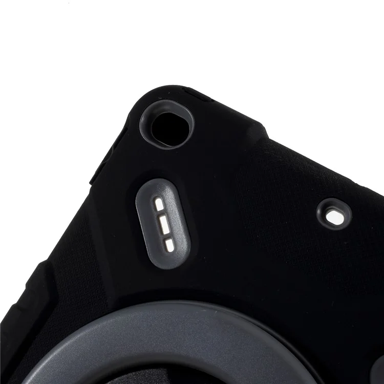 Pepkoo Silicone à Prova de Choque de Choque Caixa de Kickstand Dupla Protetora Com Alça de Ombro Para Ipad 10.2 (2021)/(2020)/(2019)/ar 10,5 Polegadas (2019) - Preto