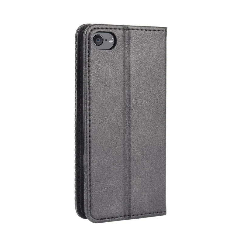 Auto-absorbed Retro PU Leather Wallet Phone Cover for iPod touch 5/touch 6/touch 7 - Black