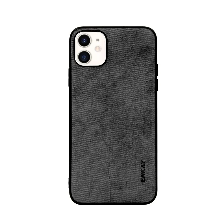 ENKAY HAT PRINCE PC-028 Business Series Cloth Texture TPU+PU Leather Phone Case for iPhone 11 6.1-inch - Black