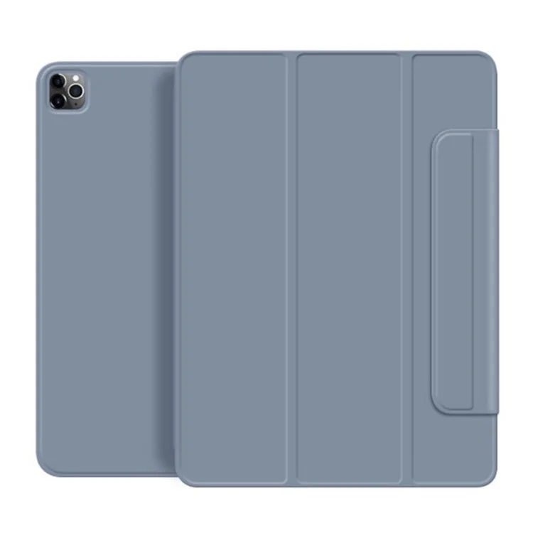 Для iPad Pro 11-дюймов (2022) / (2021) / (2020) / (2018) Nappa Texture Magnetic Smart Cover Tri-fold Stand Leather Phone Case Phone Shell - Purple