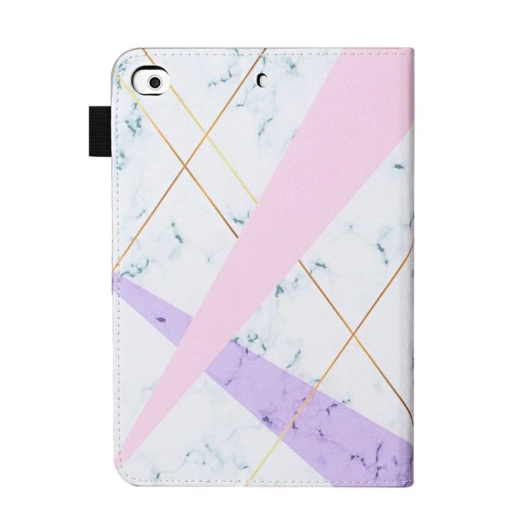 Pattern Printing Leather Card Slots Tablet Cover Case for iPad Mini 1/2/3/4/5 - Pink and Purple
