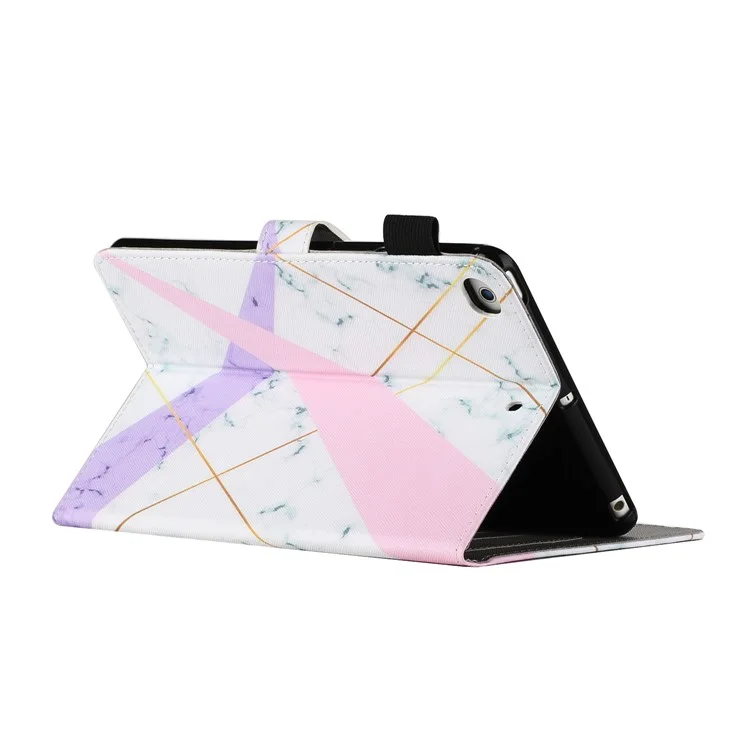 Pattern Printing Leather Card Slots Tablet Cover Case for iPad Mini 1/2/3/4/5 - Pink and Purple