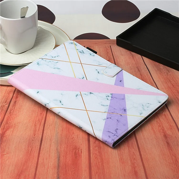 Pattern Printing Leather Card Slots Tablet Cover Case for iPad Mini 1/2/3/4/5 - Pink and Purple