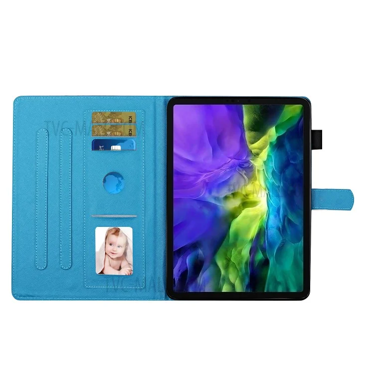 For iPad Pro 11-inch (2022) / (2021) / (2020) / (2018) Pattern Printing Leather Card Slots Cover Case - Flower Tree