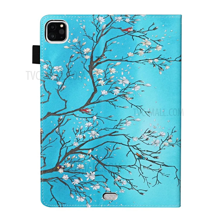 For iPad Pro 11-inch (2022) / (2021) / (2020) / (2018) Pattern Printing Leather Card Slots Cover Case - Flower Tree