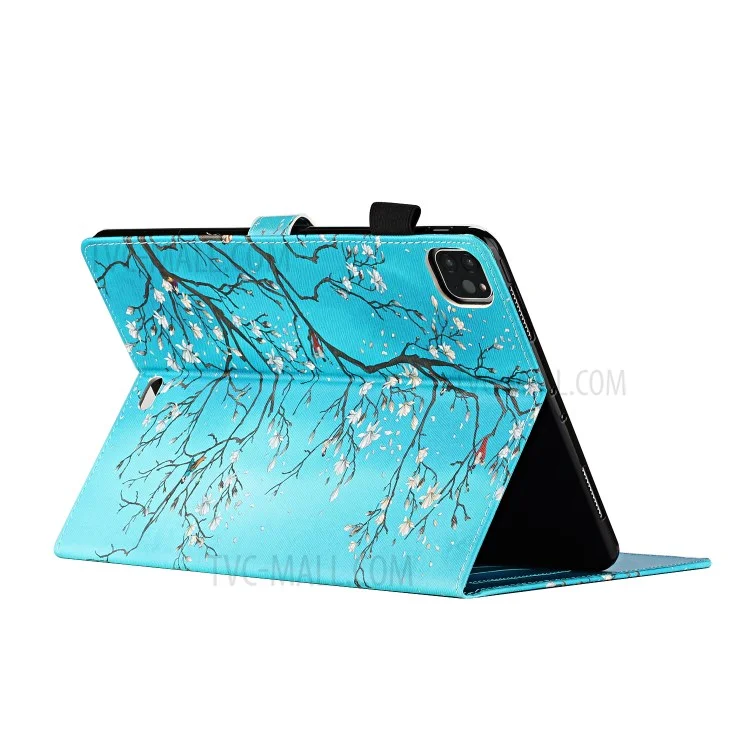 For iPad Pro 11-inch (2022) / (2021) / (2020) / (2018) Pattern Printing Leather Card Slots Cover Case - Flower Tree