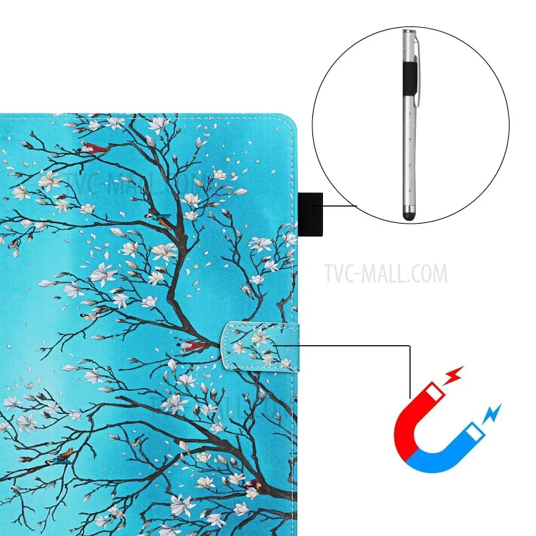 For iPad Pro 11-inch (2022) / (2021) / (2020) / (2018) Pattern Printing Leather Card Slots Cover Case - Flower Tree